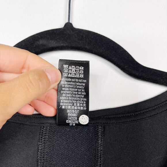 Victorias Secret Sport XSmall XS Black Glitter Logo Tie Back Tee Tshirt Spellout - Picture 8 of 9